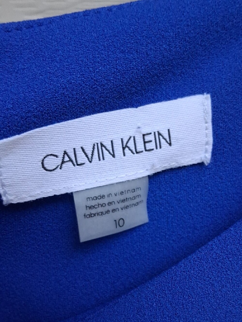 Calvin Klein Cobalt Blue Sleeveless Midi Dress with Waist Tie - Picture 3 of 16